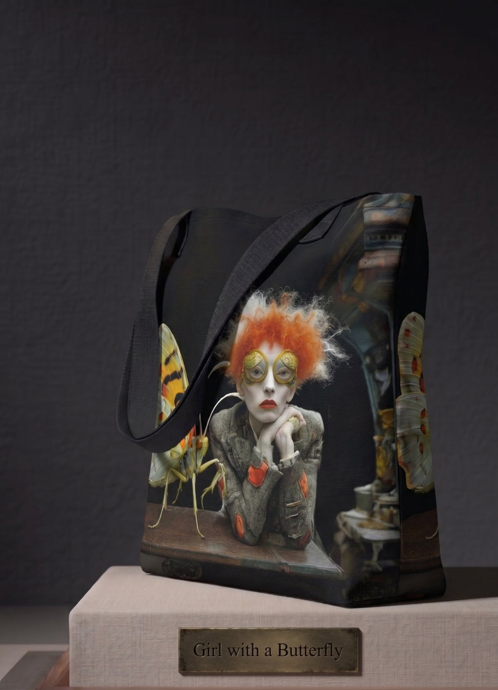 Kelly Boesch Art-Girl With Butterfly-All-Over Print Tote Bag With Inside Pocket