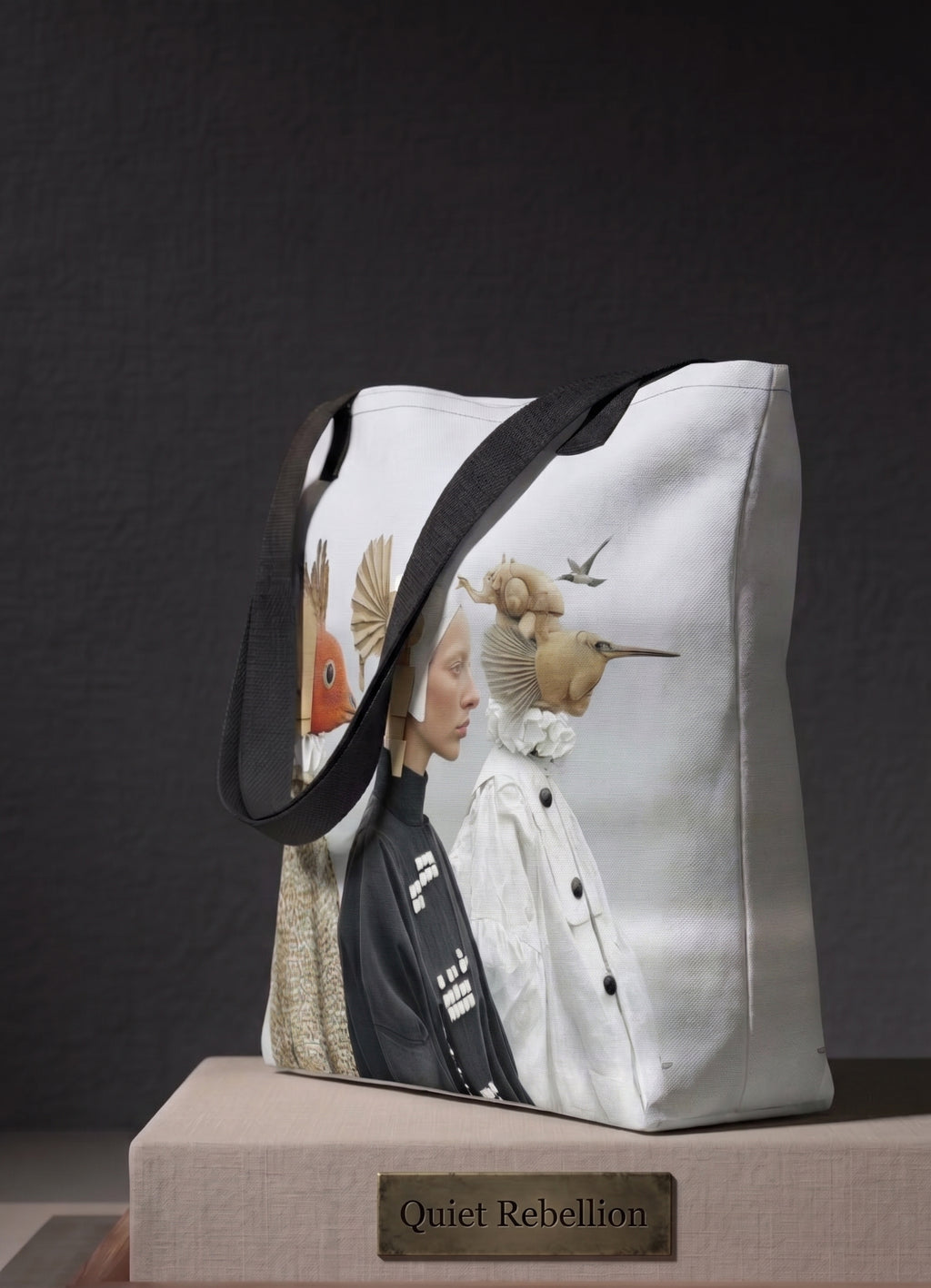 Kelly Boesch Art-Quiet Rebellion-All-Over Print Tote Bag w/inside pocket