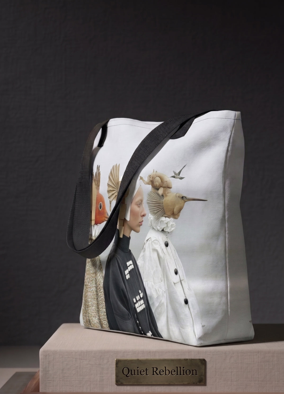Kelly Boesch Art-Quiet Rebellion-All-Over Print Tote Bag w/inside pocket