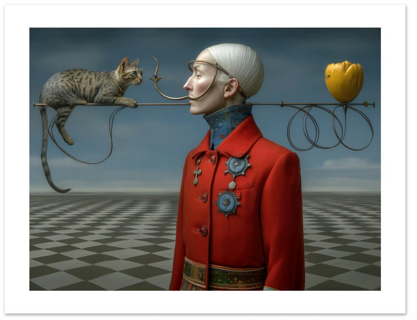 Kelly Boesch — Surreal Woman with Cat | Limited Edition Signed & Numbered Giclée Print | 11×14 | Edition of 10
